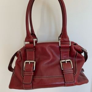 Michael Kors Brookville Burgundy Leather Satchel